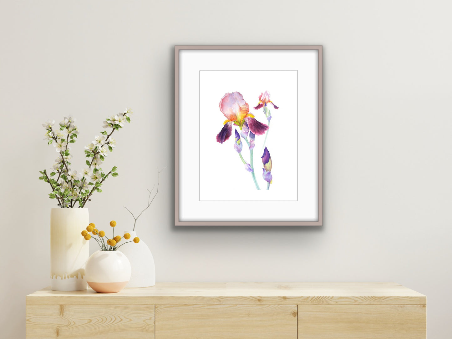 Wine and Roses Iris, Fine Art Giclee Limited Edition Print
