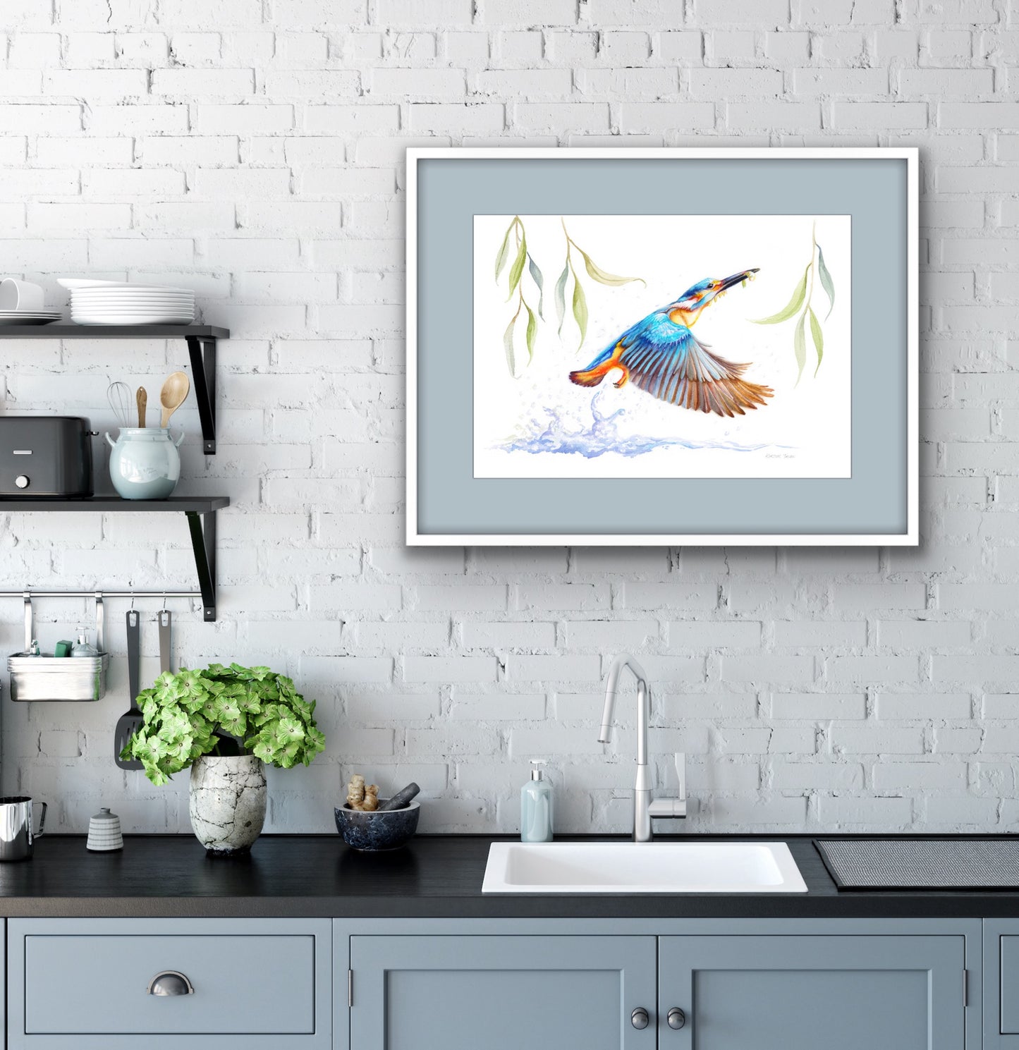 Kingfisher Fishing - Original Watercolour