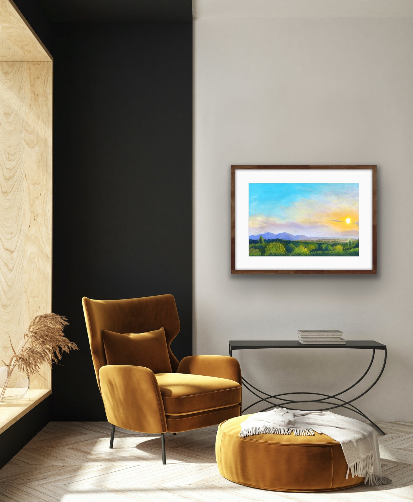 Sunset over the Malverns - Original Pastel