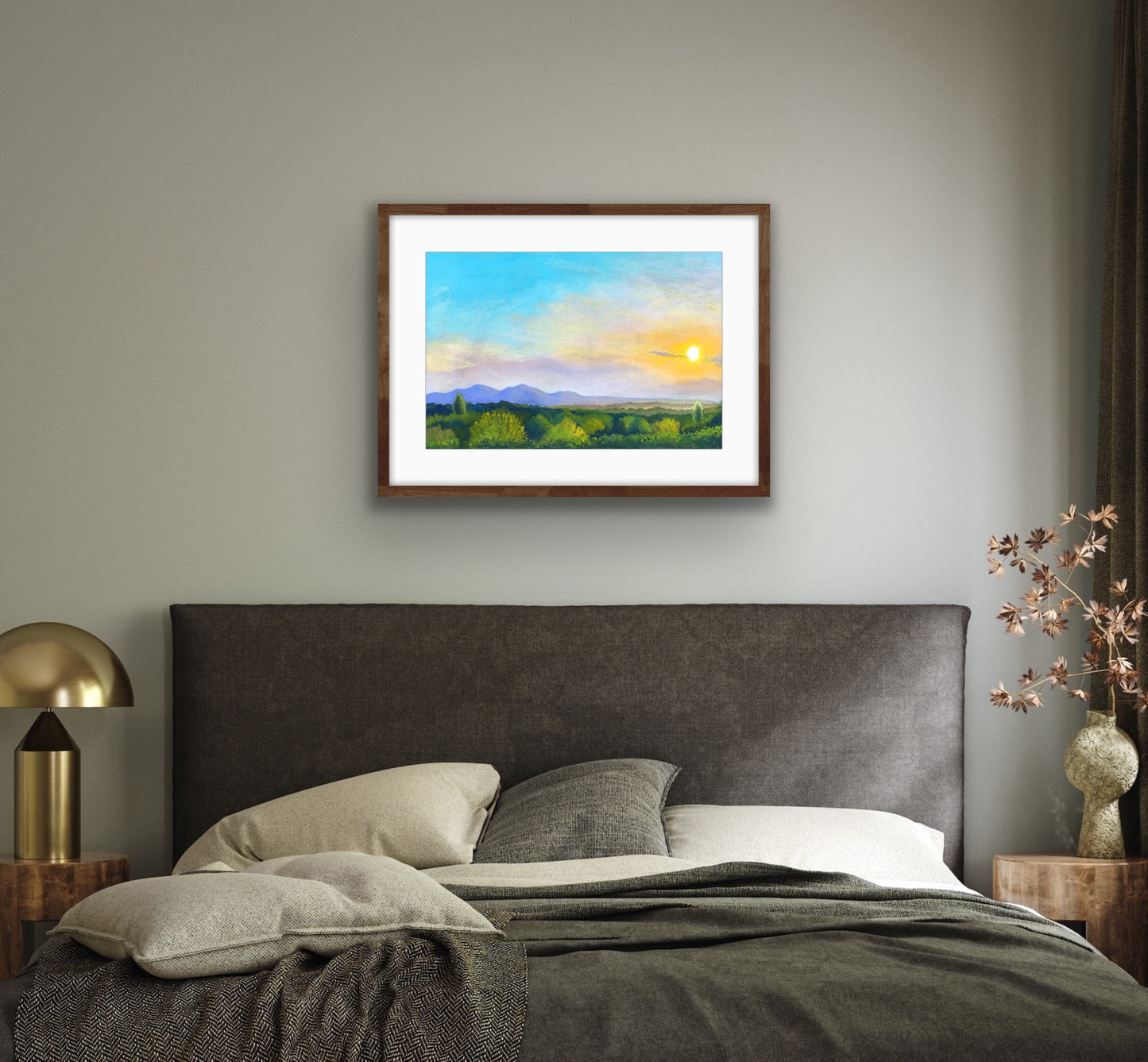 Sunset over the Malverns - Original Pastel