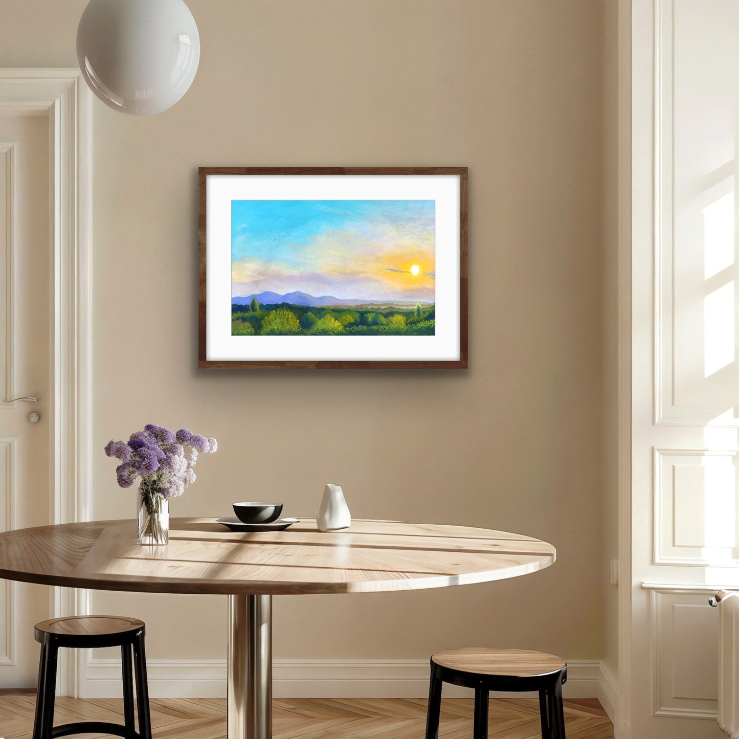 Sunset over the Malverns - Original Pastel