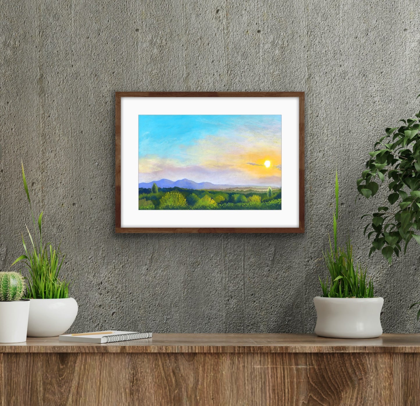 Sunset over the Malverns - Original Pastel