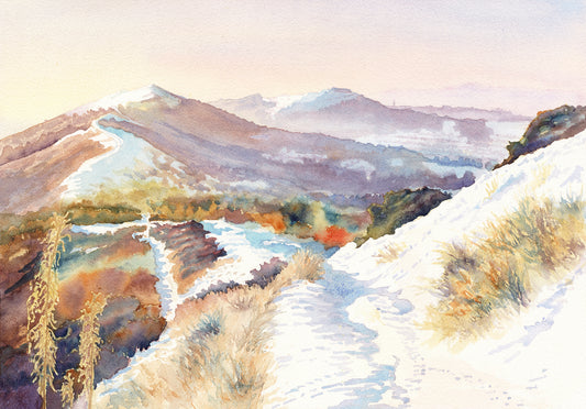 Snowfall on the Malverns - Watercolour, Fine Art Giclee Limited Edition Print