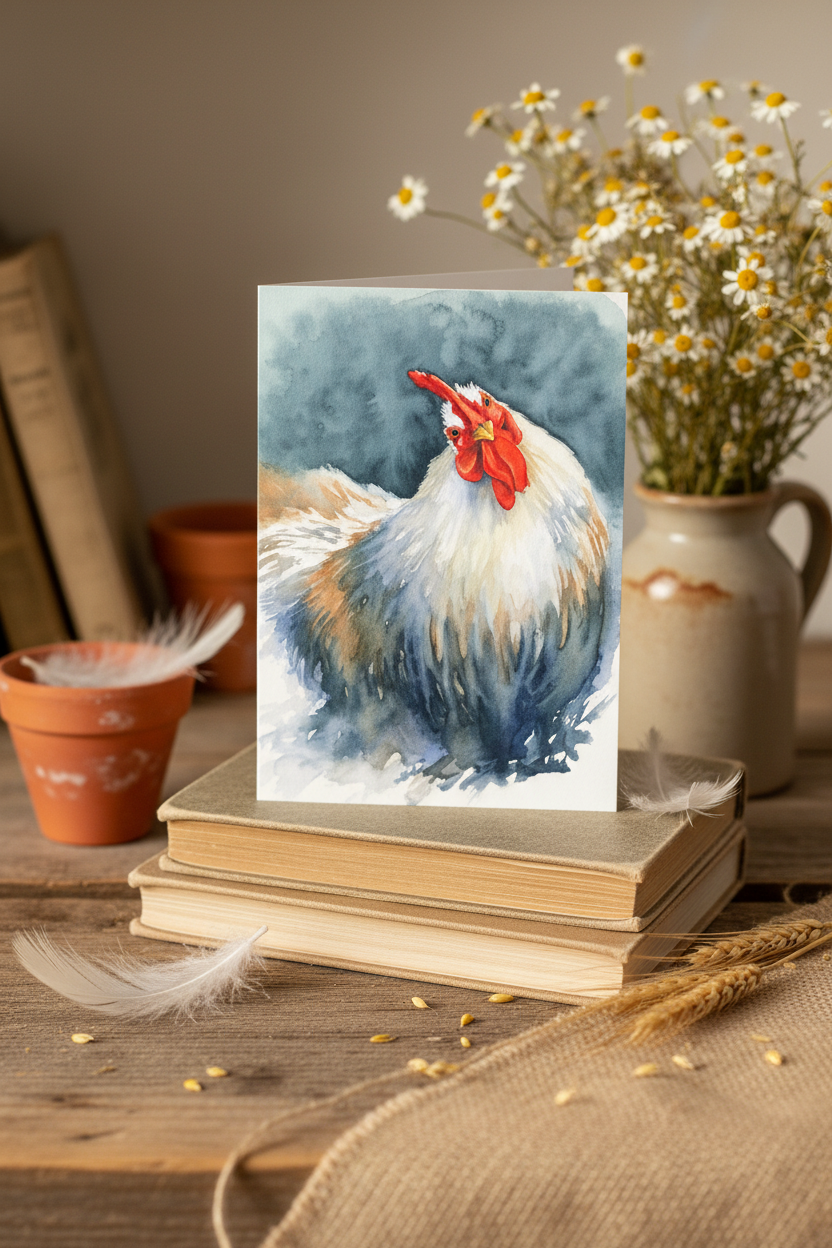 Curious Chicken greeting card lifestyle