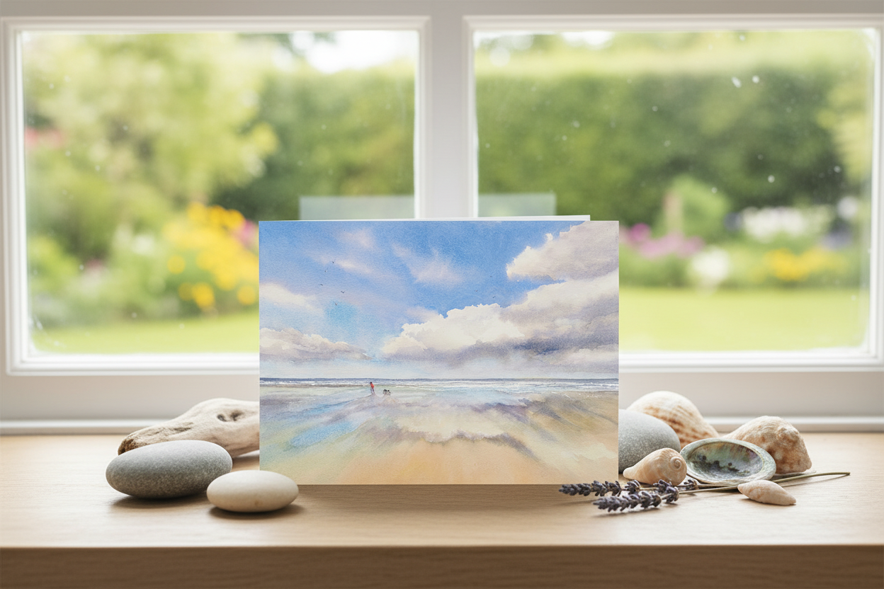 On the Beach - Bright Kitchen Windowsill Setting