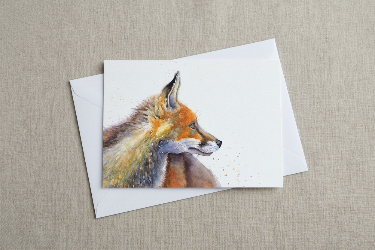 Outfoxed - Card and Envelope Flat Lay