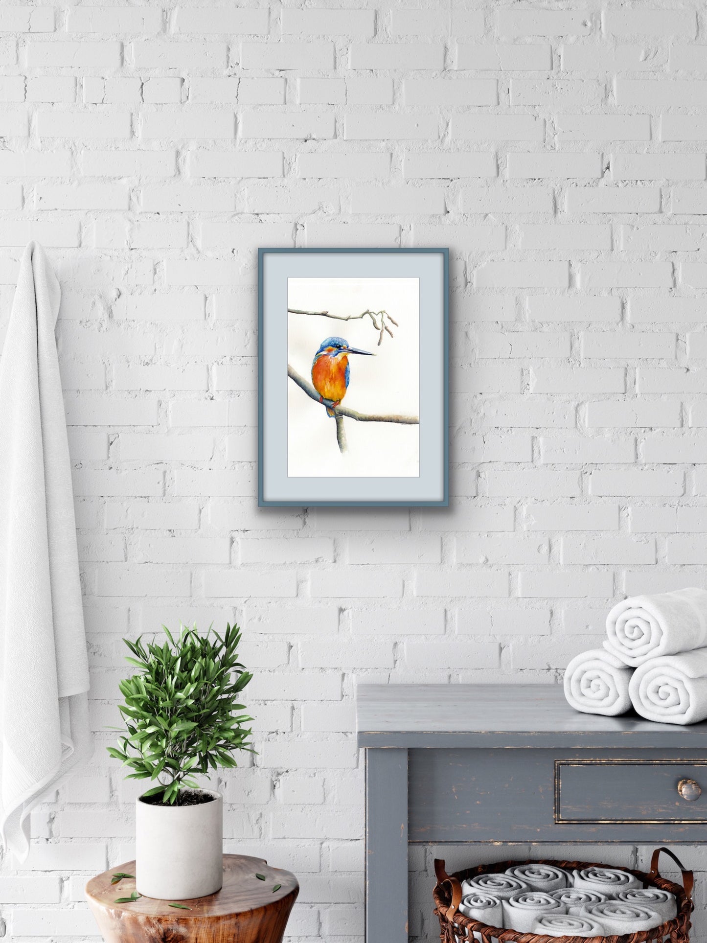 Kingfisher Resting, Fine Art Giclee Limited Edition Print