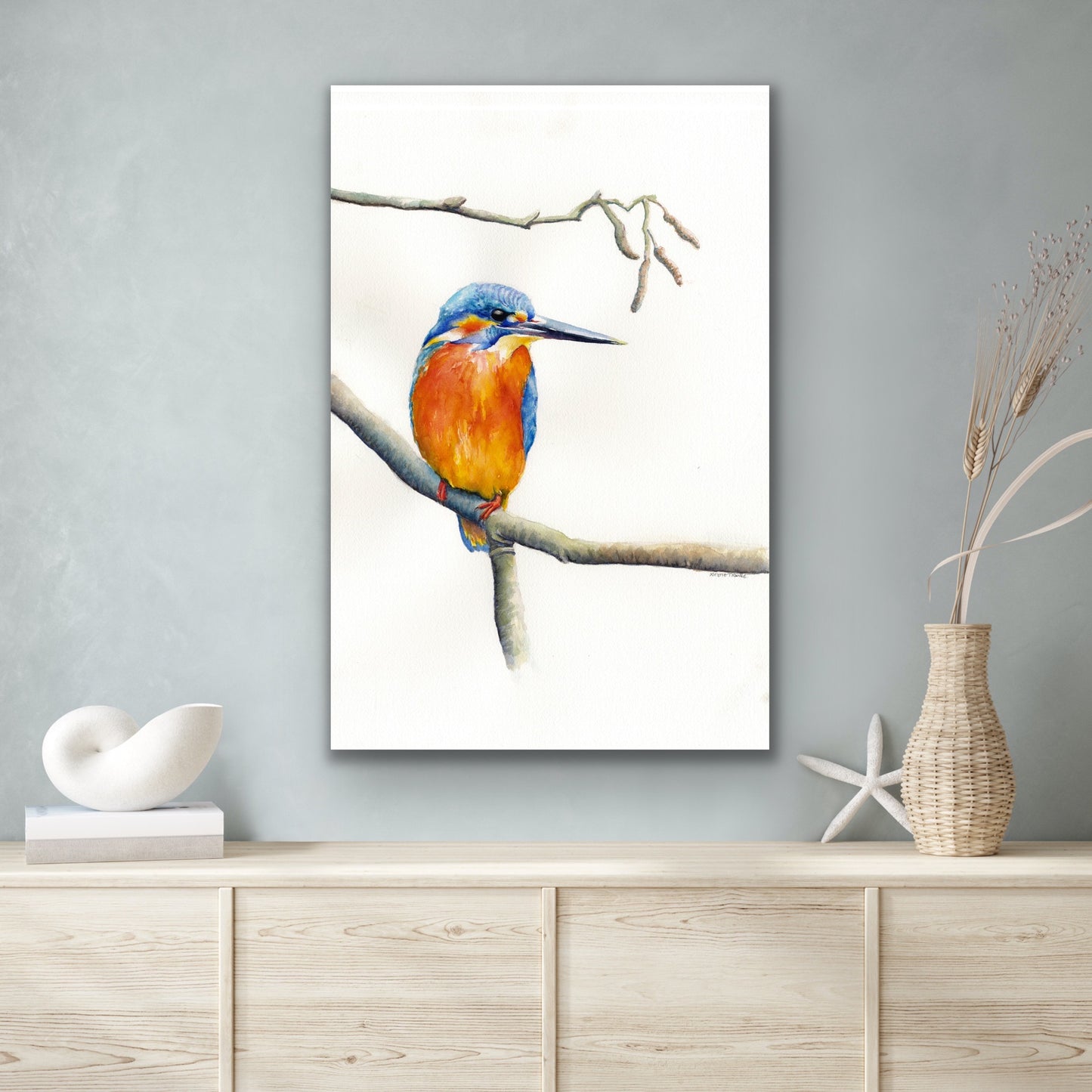 Kingfisher Resting, Fine Art Giclee Limited Edition Print