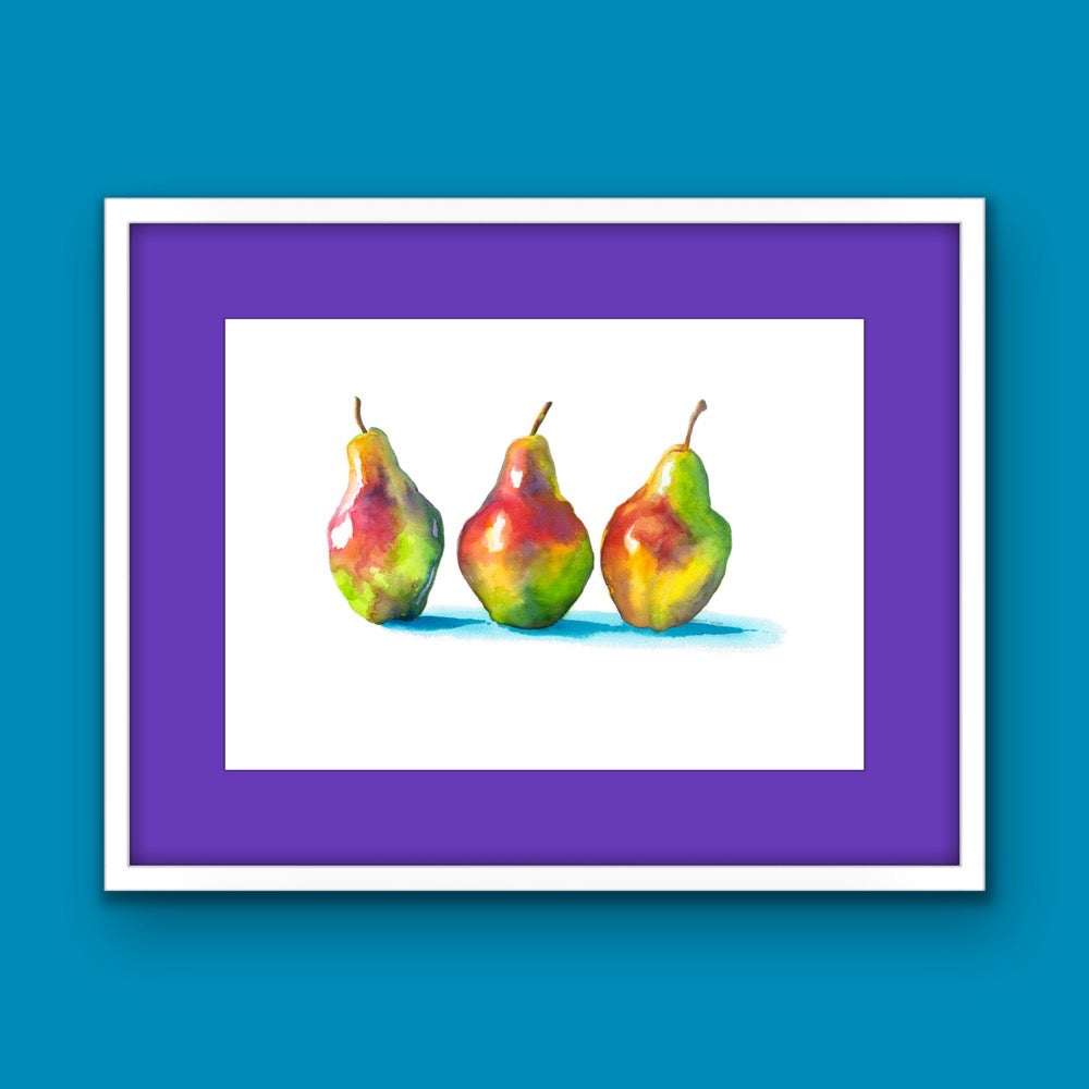 Trio of Pears - Original Watercolour