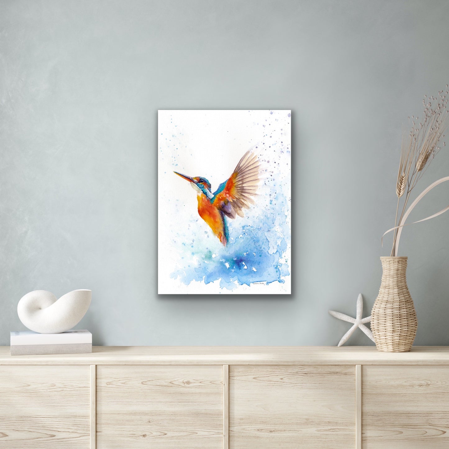 Kingfisher in Flight, Fine Art Giclee Limited Edition Print