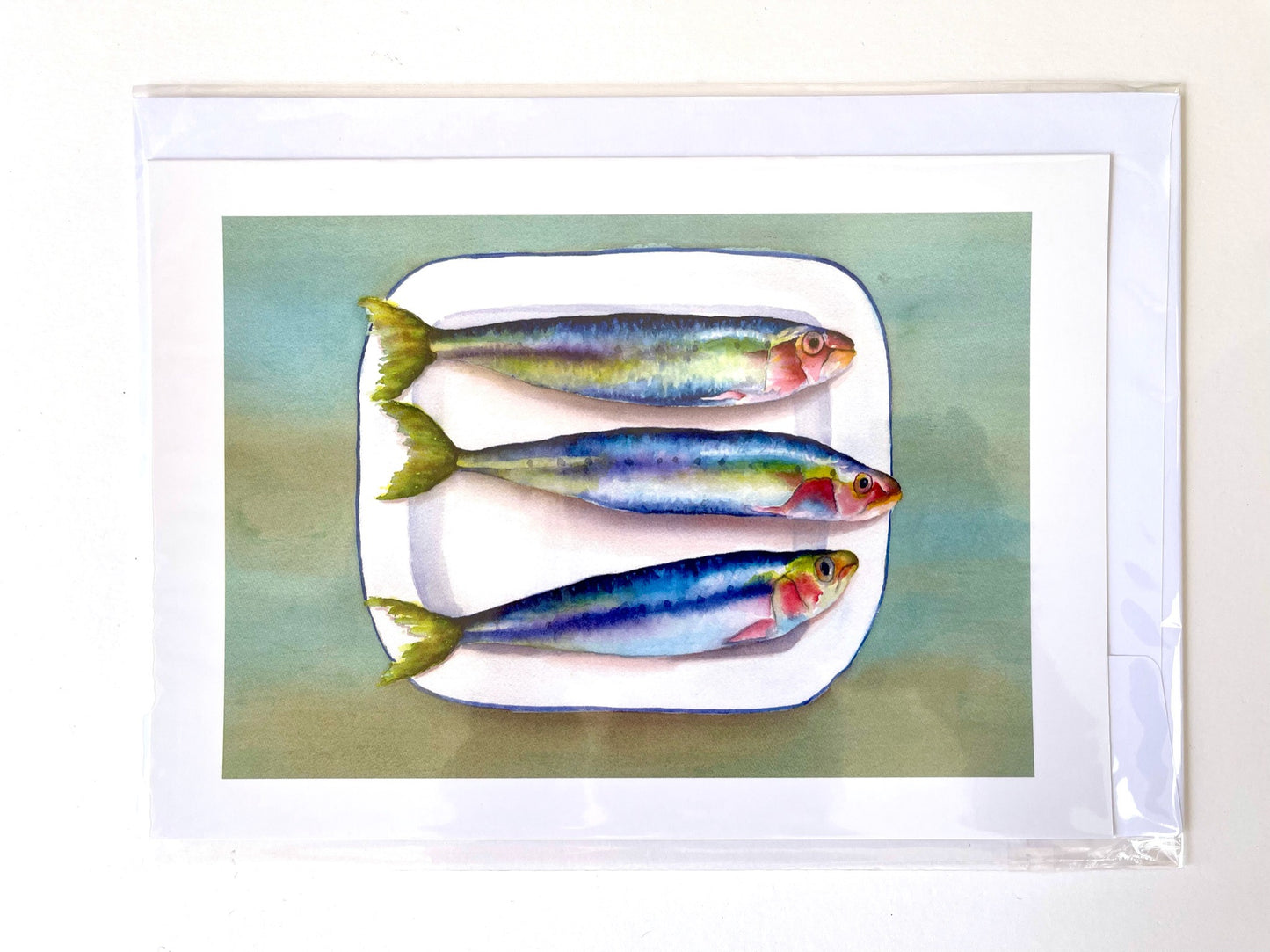 Sardines for Supper, A5 Greeting Card Blank inside.